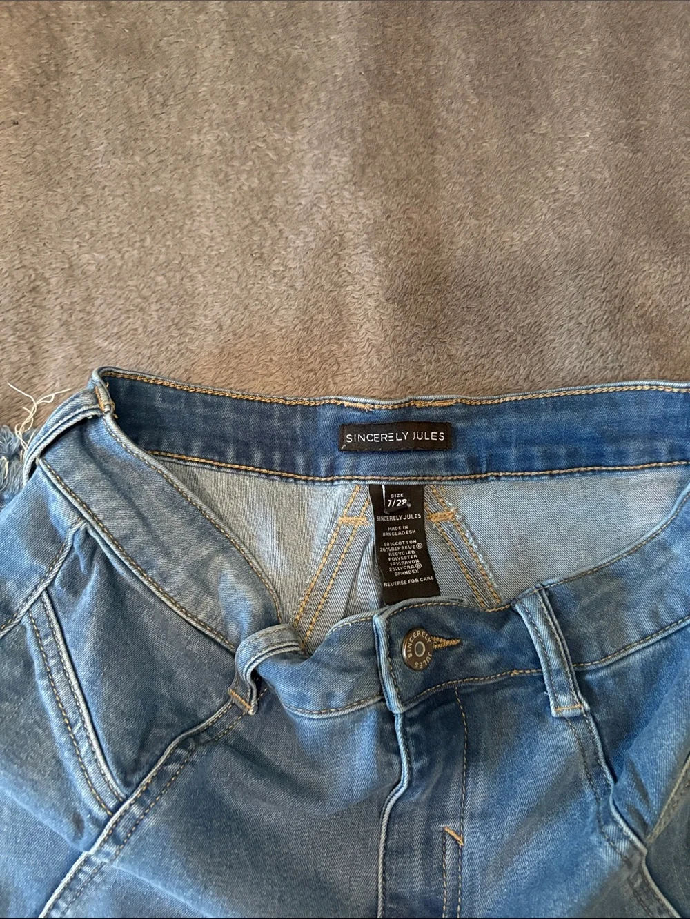 Sincerely Jules Light Blue Wide Leg Flared Jeans - Picture 3 of 4